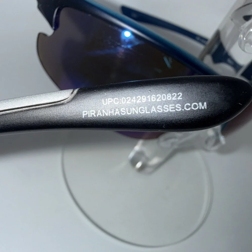 2 pairs Piranha Authentic Polarized Sport Sunglasses UV400 Black & Blue Wrapped